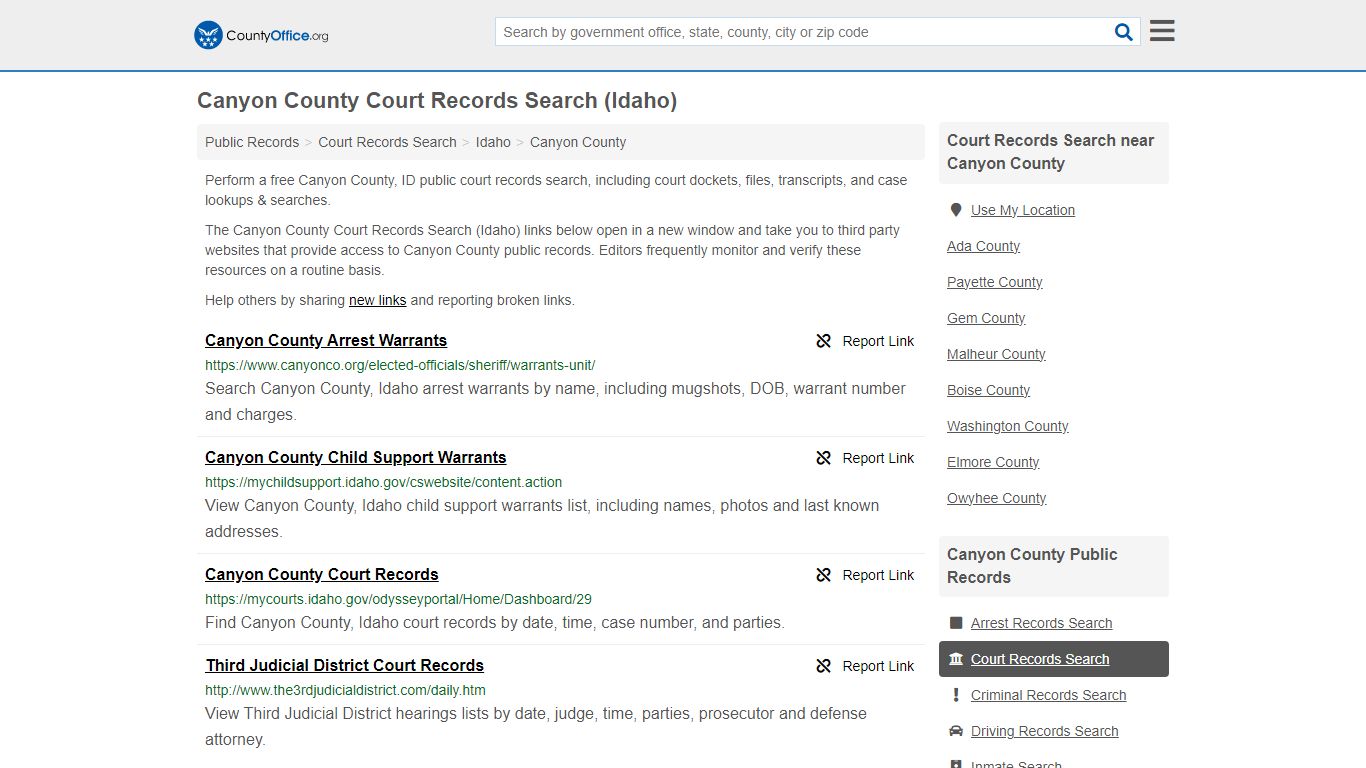 Court Records Search - Canyon County, ID (Adoptions, Criminal, Child ...